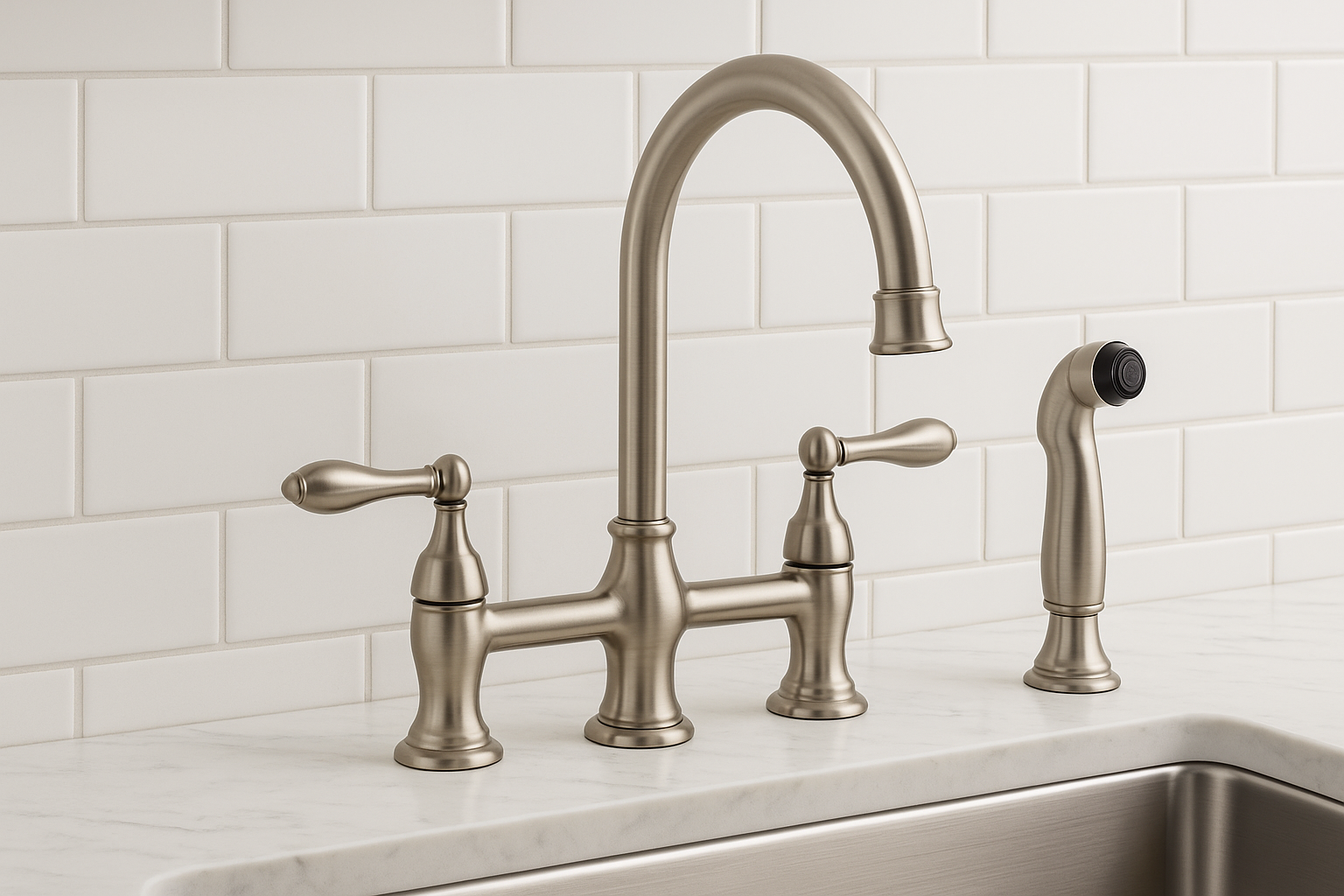 Best Two Handle Kitchen Faucet with Pull Side Sprayer